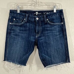 7 For All Mankind ‘A’ Pocket Low Rise Jean Cut-Off Shorts Size 29